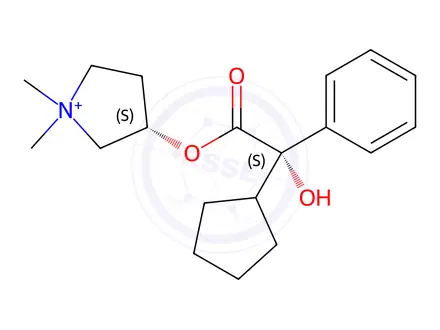 Chemical structure of (2S,3’S)-Glycopyrrolate Bromide