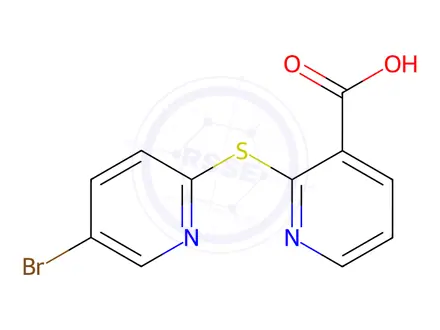 Chemical structure of 2-[(5-bromopyridin-2-yl)sulfanyl]pyridine-3-carboxylic acid
