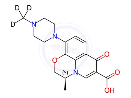 Chemical structure of Defluoro Levofloxacin-d3