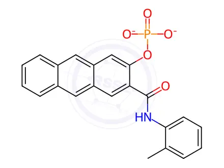 Chemical structure of Naphthol AS-GR phosphate disodium salt