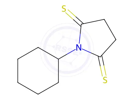 Chemical structure of 2,5-Pyrrolidinedithione, 1-cyclohexyl-