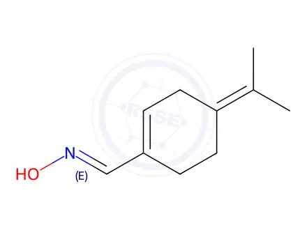 Chemical structure of 1-Cyclohexene-1-carboxaldehyde,4-(1-methylethylidene)-,oxime(9CI)