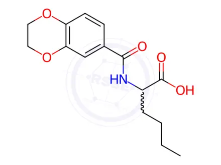 Chemical structure of 2-(2,3-Dihydrobenzo[b][1,4]dioxine-6-carboxamido)hexanoic acid