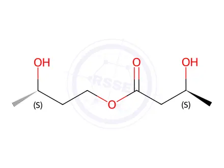 Chemical structure of Butanoic acid, 3-hydroxy-, (3S)-3-hydroxybutyl ester, (3S)-