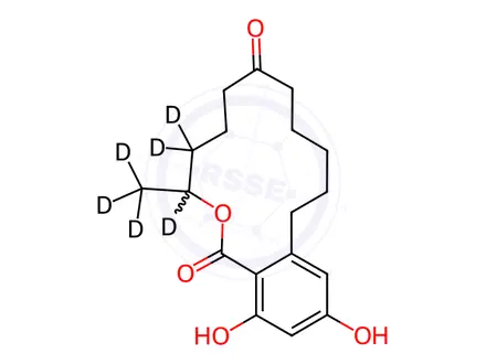 Chemical structure of rac Zearalanone-d6