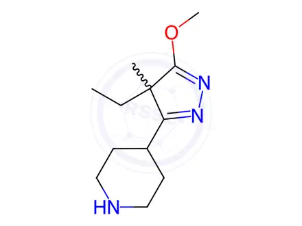 Chemical structure of Piperidine, 4-(4-ethyl-5-methoxy-4-methyl-4H-pyrazol-3-yl)-(9CI)