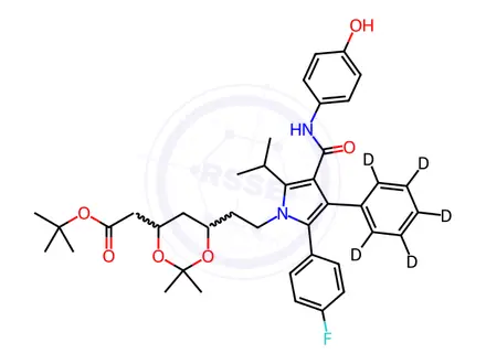 Chemical structure of 4-Hydroxy Atorvastatin-d5 Acetonide tert-Butyl Ester