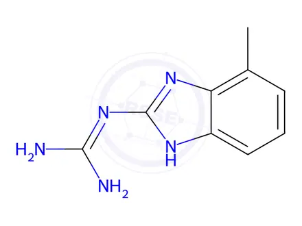 Chemical structure of Guanidine, (4-methyl-1H-benzimidazol-2-yl)-(9CI)