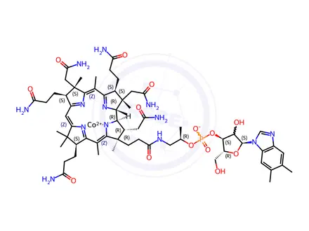 Chemical structure of Cob(II)alamin(Vitamin B12-Co(II))