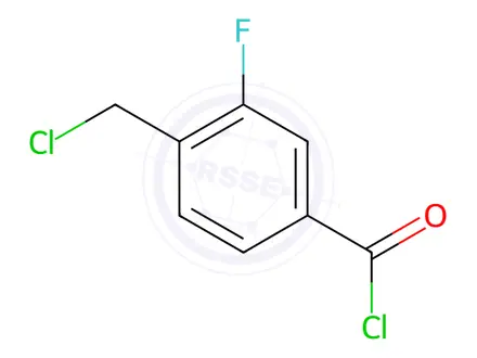 Chemical structure of Benzoyl chloride, 4-(chloromethyl)-3-fluoro-(9CI)