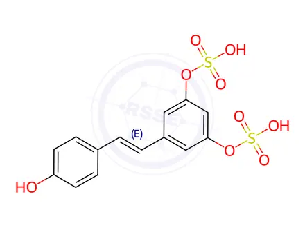 Chemical structure of Resveratrol Impurity 19 (trans Resveratrol-3,5-disulfate)
