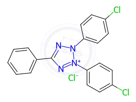 Chemical structure of 2,3-Bis(4-chlorophenyl)-5-phenyltetrazolium Chloride