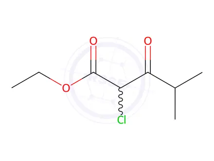 Chemical structure of Pentanoic acid, 2-chloro-4-methyl-3-oxo-, ethyl ester