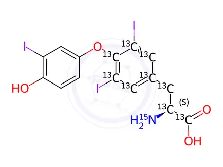 Chemical structure of Liothyronine-[13C9,15N]