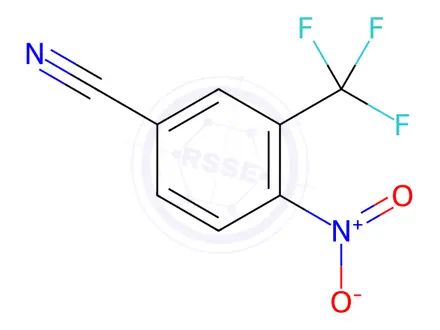 Chemical structure of 4-nitro-3-(trifluoromethyl)benzonitrile