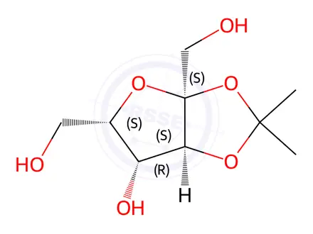 Chemical structure of 2,3-O-Isopropylidene-α-L-sorbofuranose