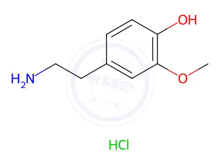 Chemical structure of 3-Methoxytyramine hydrochloride