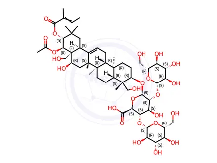 Chemical structure of alpha-Aescin