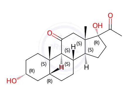 Chemical structure of (3α,5β)-3,17-Dihydroxypregnane-11,20-dione