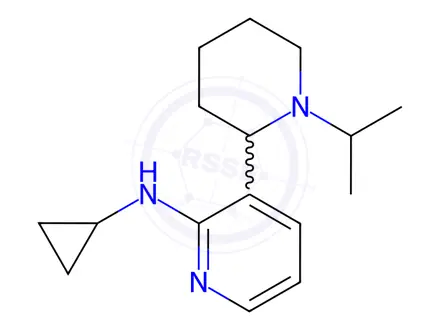 Chemical structure of N-cyclopropyl-3-(1-isopropylpiperidin-2-yl)pyridin-2-amine