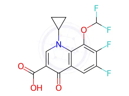 Chemical structure of 1-Cyclopropyl-8-(difluoromethoxy)-6,7-difluoro-1,4-dihydro-4-oxo-3-quinolinecarboxylic Acid