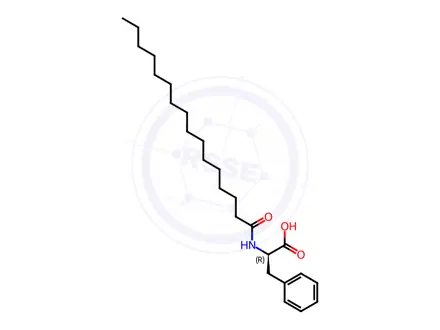 Chemical structure of (R)-2-Palmitamido-3-phenylpropanoic acid