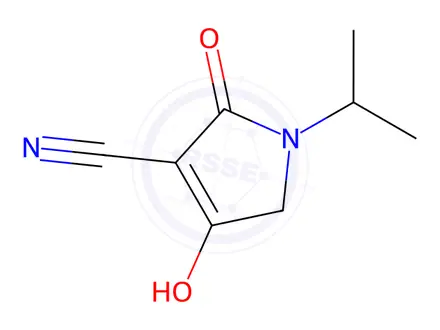 Chemical structure of 1H-Pyrrole-3-carbonitrile,2,5-dihydro-4-hydroxy-1-(1-methylethyl)-2-oxo-(9CI)