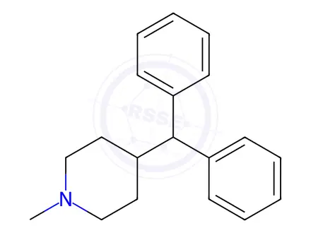 Chemical structure of Piperidine, 4-(diphenylmethyl)-1-methyl-