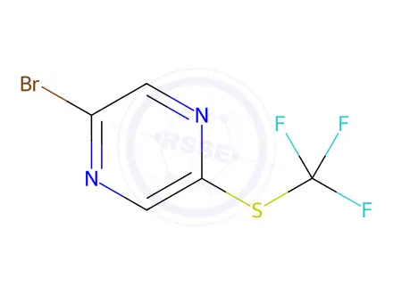 Chemical structure of Pyrazine, 2-bromo-5-[(trifluoromethyl)thio]-