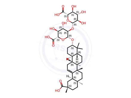 Chemical structure of Glycyrrhizic Acid Impurity 37 (Licoricesaponin B2)