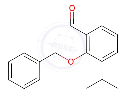 Chemical structure of Benzaldehyde, 3-(1-methylethyl)-2-(phenylmethoxy)-