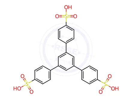Chemical structure of 5'-(4-sulfophenyl)-[1,1':3',1''-terphenyl]-4,4''-disulfonic acid