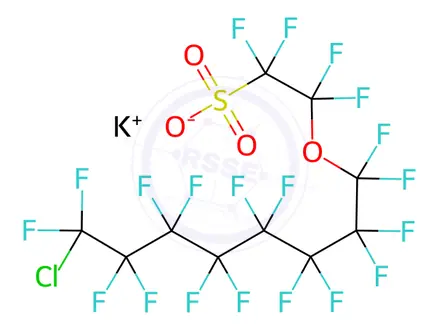 Chemical structure of Potassium 11-chloroeicosafluoro-3-oxaundecane-1-sulfonate