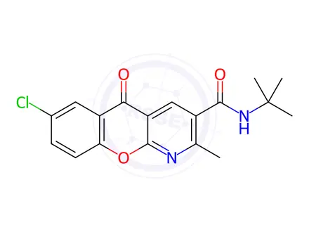 Chemical structure of N-(TERT-BUTYL)-7-CHLORO-2-METHYL-5-OXO-5H-CHROMENO[2,3-B]PYRIDINE-3-CARBOXAMIDE