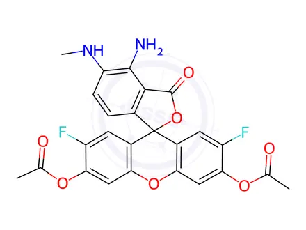 Chemical structure of Diaminofluorescein-FM Diacetate