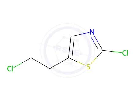 Chemical structure of Thiazole, 2-chloro-5-(2-chloroethyl)-