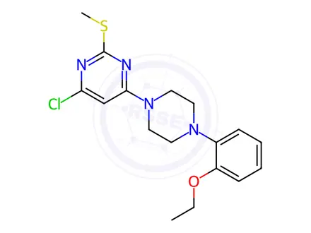 Chemical structure of 4-Chloro-6-[4-(2-ethoxyphenyl)piperazin-1-yl]-2-(methylsulfanyl)pyrimidine