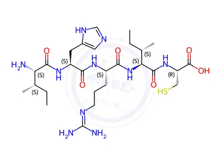 Chemical structure of L-Isoleucyl-L-histidyl-L-arginyl-L-isoleucyl-L-cysteine
