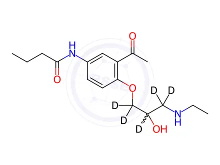 Chemical structure of rac N-Desisopropyl-N-ethyl Acebutolol-d5