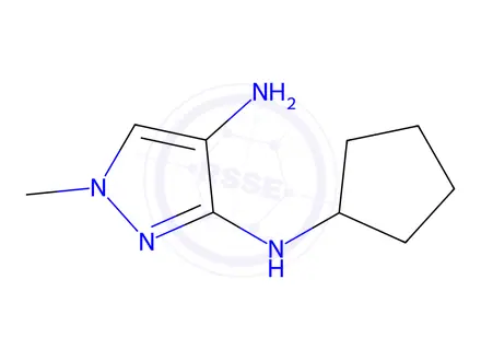 Chemical structure of N~3~-cyclopentyl-1-methyl-1H-pyrazole-3,4-diamine