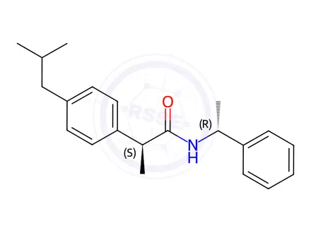 Chemical structure of (R,S)-N-(1-Phenylethyl) Ibuprofen Amide