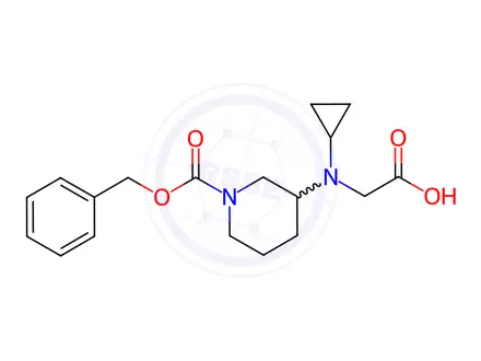 Chemical structure of 2-((1-((Benzyloxy)carbonyl)piperidin-3-yl)(cyclopropyl)amino)acetic acid