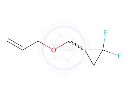 Chemical structure of Cyclopropane, 1,1-difluoro-2-[(2-propenyloxy)methyl]-(9CI)