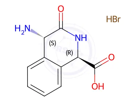Chemical structure of (1R,4S)-rel-4-Amino-1,2,3,4-tetrahydro-3-oxo-1-isoquinolinecarboxylic Acid Hydrobromide
