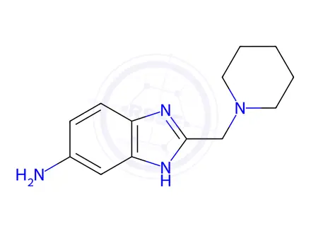 Chemical structure of 2-PIPERIDIN-1-YLMETHYL-1 H-BENZOIMIDAZOL-5-YLAMINE TRIHYDROCHLORIDE