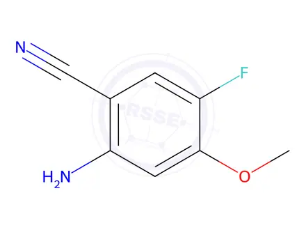 Chemical structure of Benzonitrile, 2-amino-5-fluoro-4-methoxy-