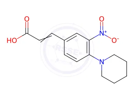 Chemical structure of 3-(3-NITRO-4-PIPERIDINOPHENYL)ACRYLIC ACID