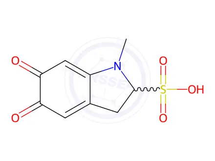 Chemical structure of 1-methyl-5,6-dioxo-2,3,5,6-tetrahydro-1H-indole-2-sulfonic acid