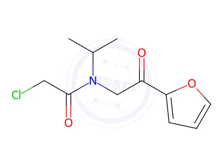 Chemical structure of 2-Chloro-N-(2-(furan-2-yl)-2-oxoethyl)-N-isopropylacetamide