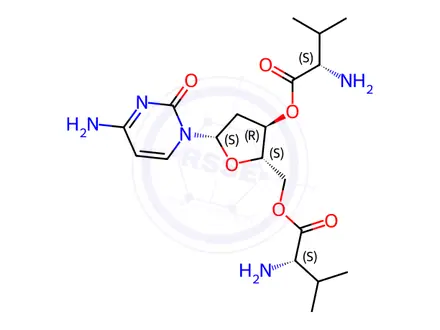 Chemical structure of di-Val-L-dC Trihydrochloride